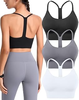 Evercute Sports Bra Women Padded Medium Support Criss Cross Straps Seamless High Impact Yoga Training Sports Bras