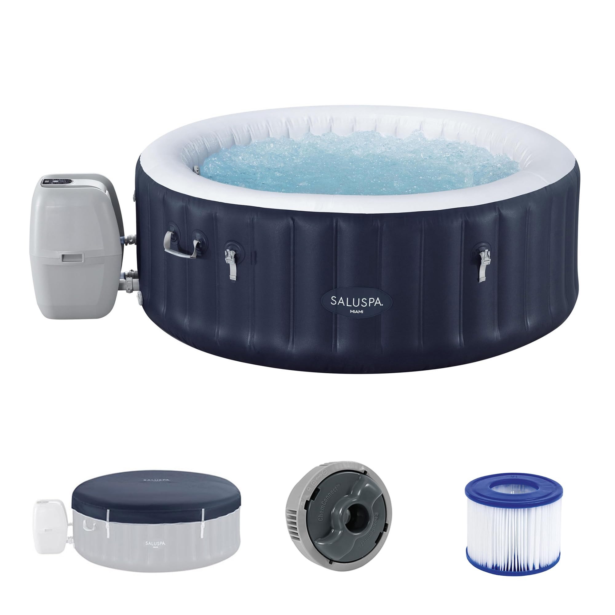 Bestway SaluSpa Miami Energy-Efficient 2-4 Person Inflatable Hot Tub | AirJet Po