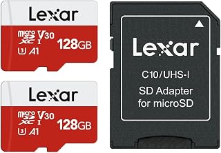 Lexar E-Series 128GB 2 PK Micro SD Card microSDXC UHS-I Flash Memory Card | 100MB/s, C10, U3, A1, V30, Full HD, 4K UHD, High Speed TF Card with Adapter