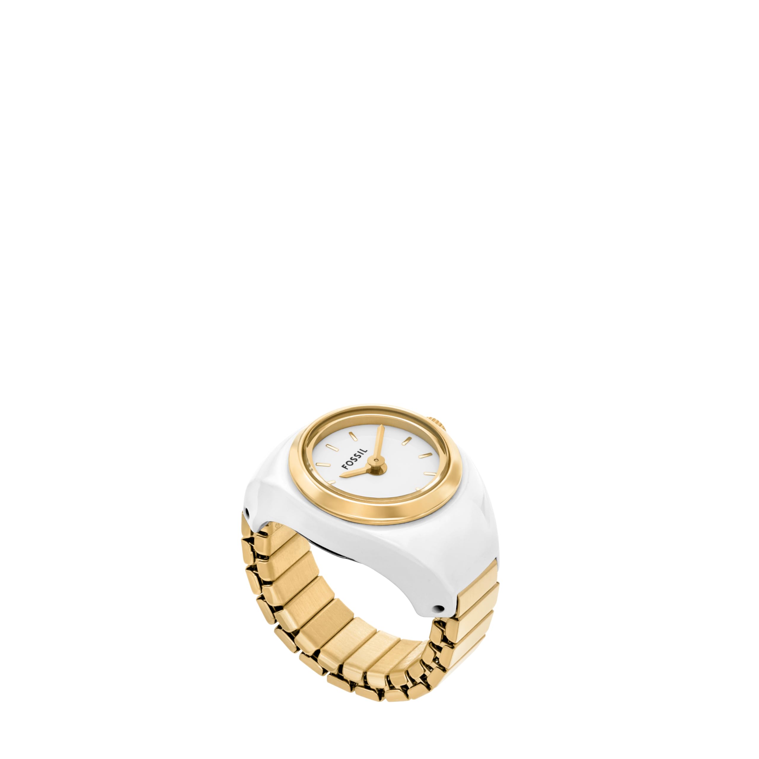Fossil Women's Quartz Stainless Steel Two-Hand Watch Ring, Color: Silver (Model: