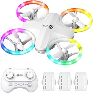 Holy Stone Colorful Lights Drone HS180 LED Mini Drone for Kids Beginners, RC Quadcopter with 3 Batteries 21 Min Flight, Easy to Fly, One Key Start, Altitude Hold, 3D Flips, Circle Fly, Headless Mode, Great Gift Toy