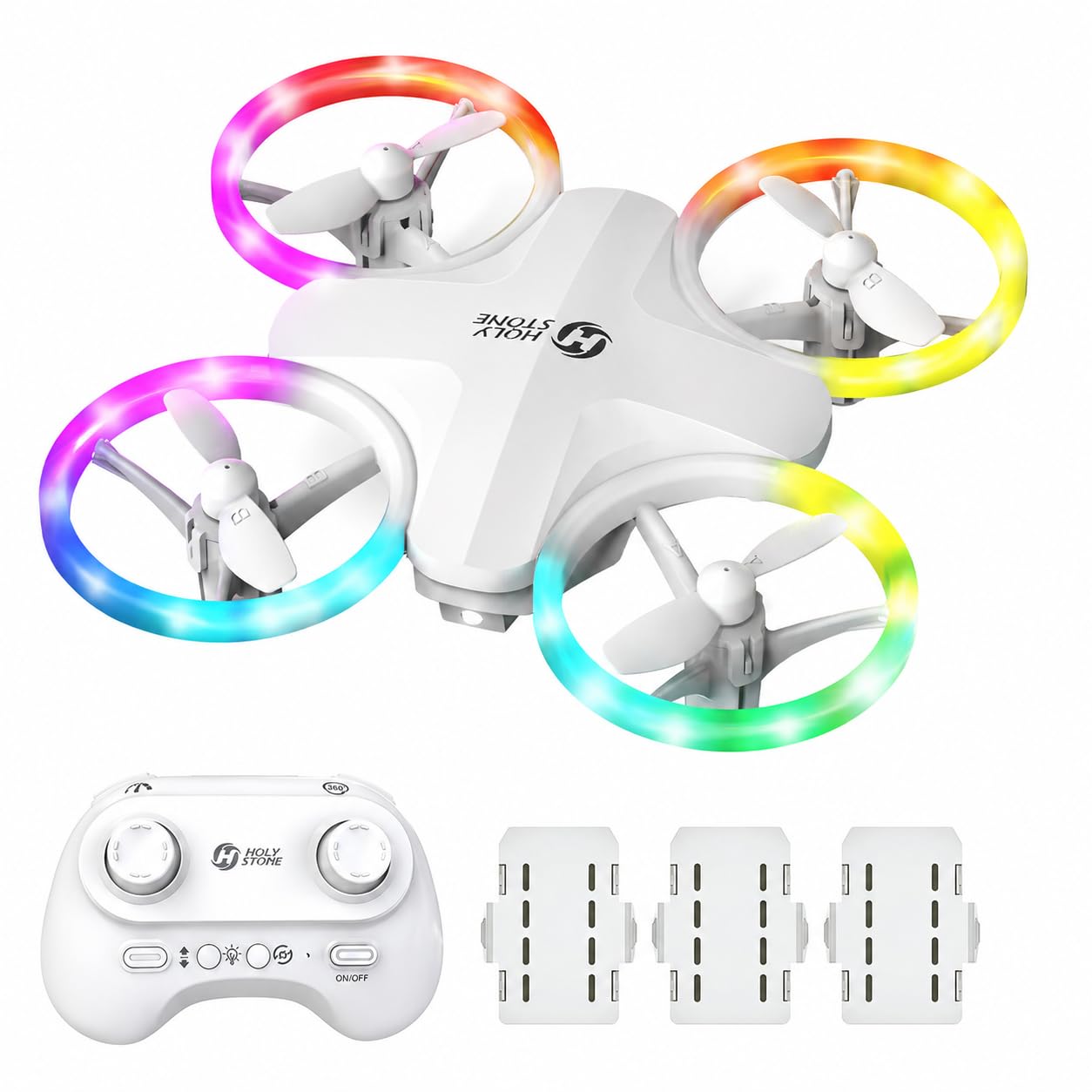 Holy Stone Colorful Lights Drone HS180 LED Mini Drone for Kids Beginners, RC Qua