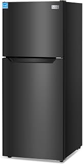 BLACK+DECKER 12.1 Cu. Ft. Top Mount Refrigerator, BR1210HB, Black | 2 Door Refrigerator with Top Freezer and Adjustable Temperature Control, Full Size for Homes and Apartments, Energy Star