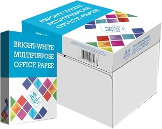 BM Office A4 Printer Paper 80 g - Pack of 5 Reams of 500 Sheets Each - Total 2,500 Sheets - Ideal for All Printers and Copiers at Office and Home - White