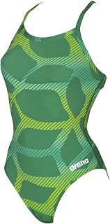 Arena - Costume intero da donna Challenge Back MaxLife, Donna, Costume da bagno, Spider Challenge Back Maxlife One Piece Swimsuit, Spider Kelly Verde, 32