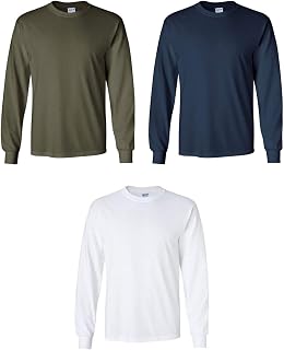 Gildan Men's Ultra Cotton Long Sleeve T-Shirt, Green, XL