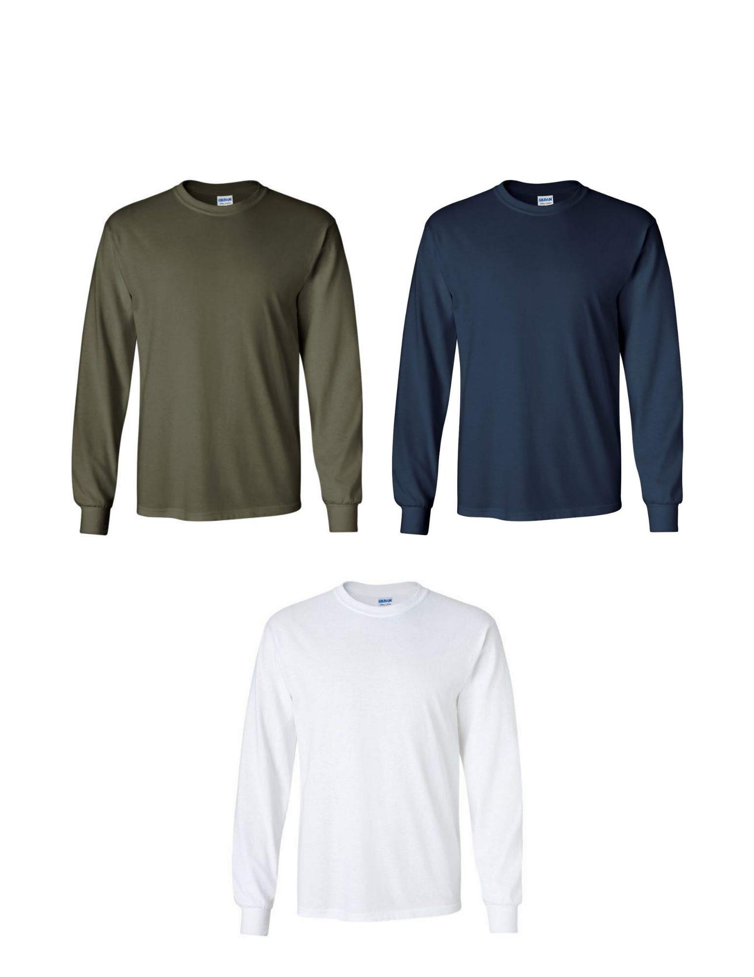 Gildan Men's Ultra Cotton Long Sleeve T-Shirt, Green, XL