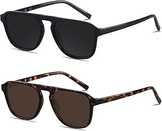 ANDWOOD Mens Sunglasses Polarized Square Aviator Modern Pilot Sun Glasses