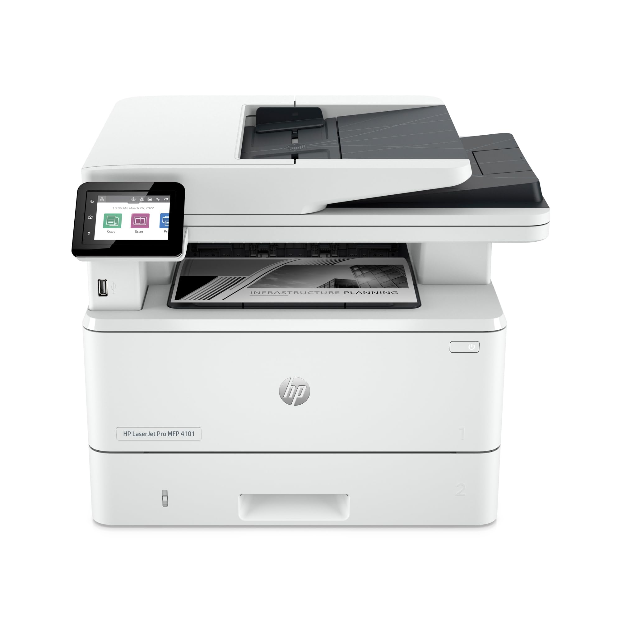 HP Laserjet Pro MFP 4101fdw Wireless Black & White All-in-One Laser Printer, Sca