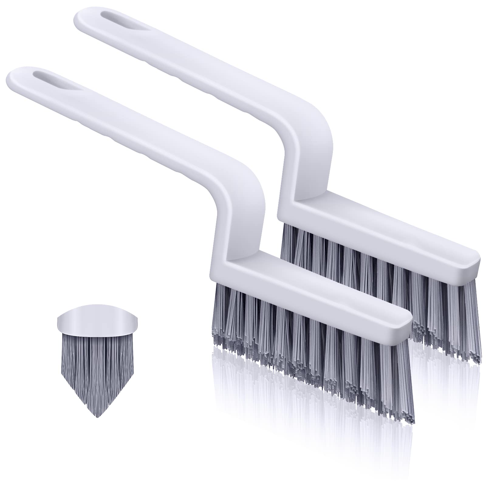 Lumkew Grout Cleaner Brush V Shape, Stiff Grout Cleaning Brushes for Tile Floor,