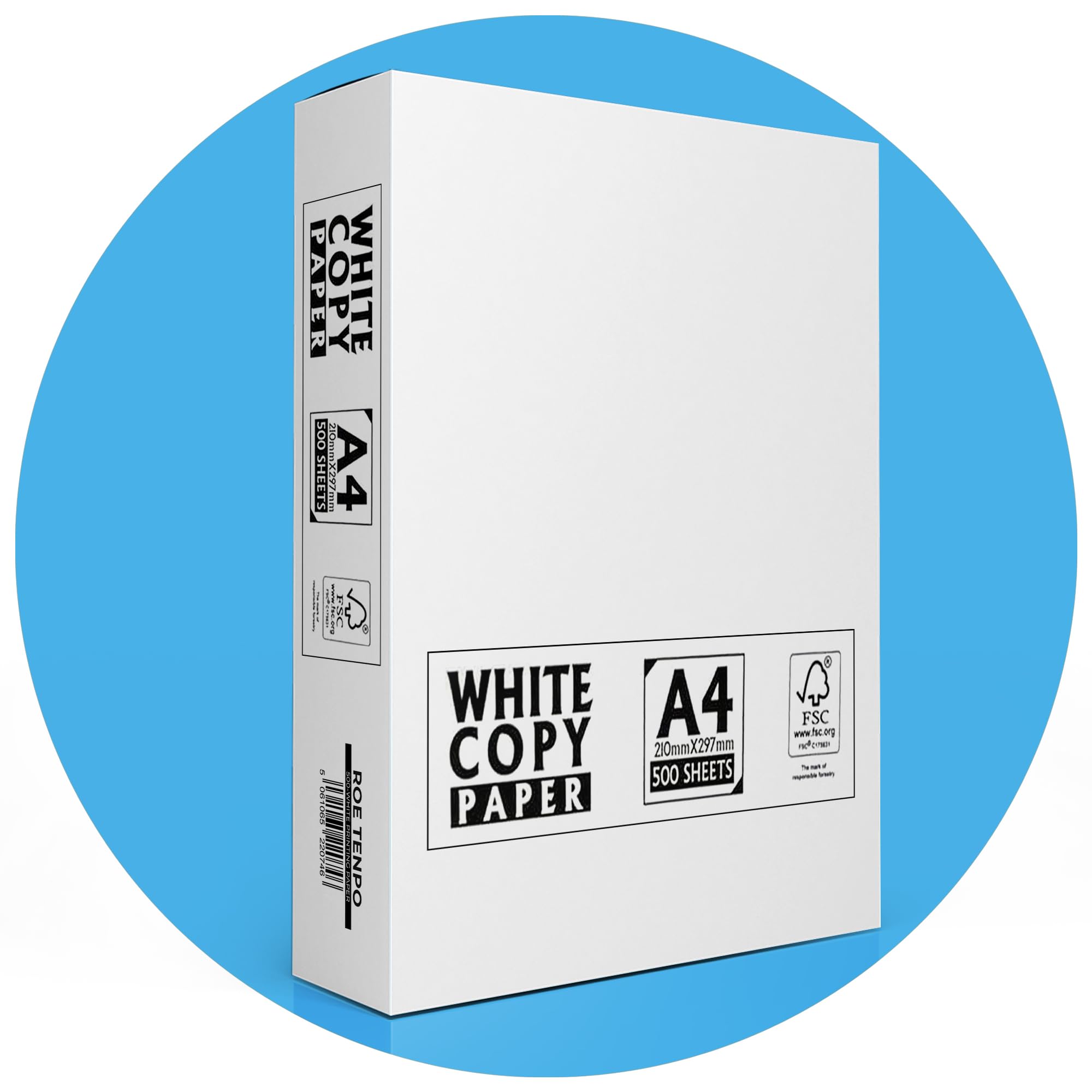 Roe Tenpo A4 Printer Paper, 500 Sheets, Smooth White Paper Finish, Compatible wi