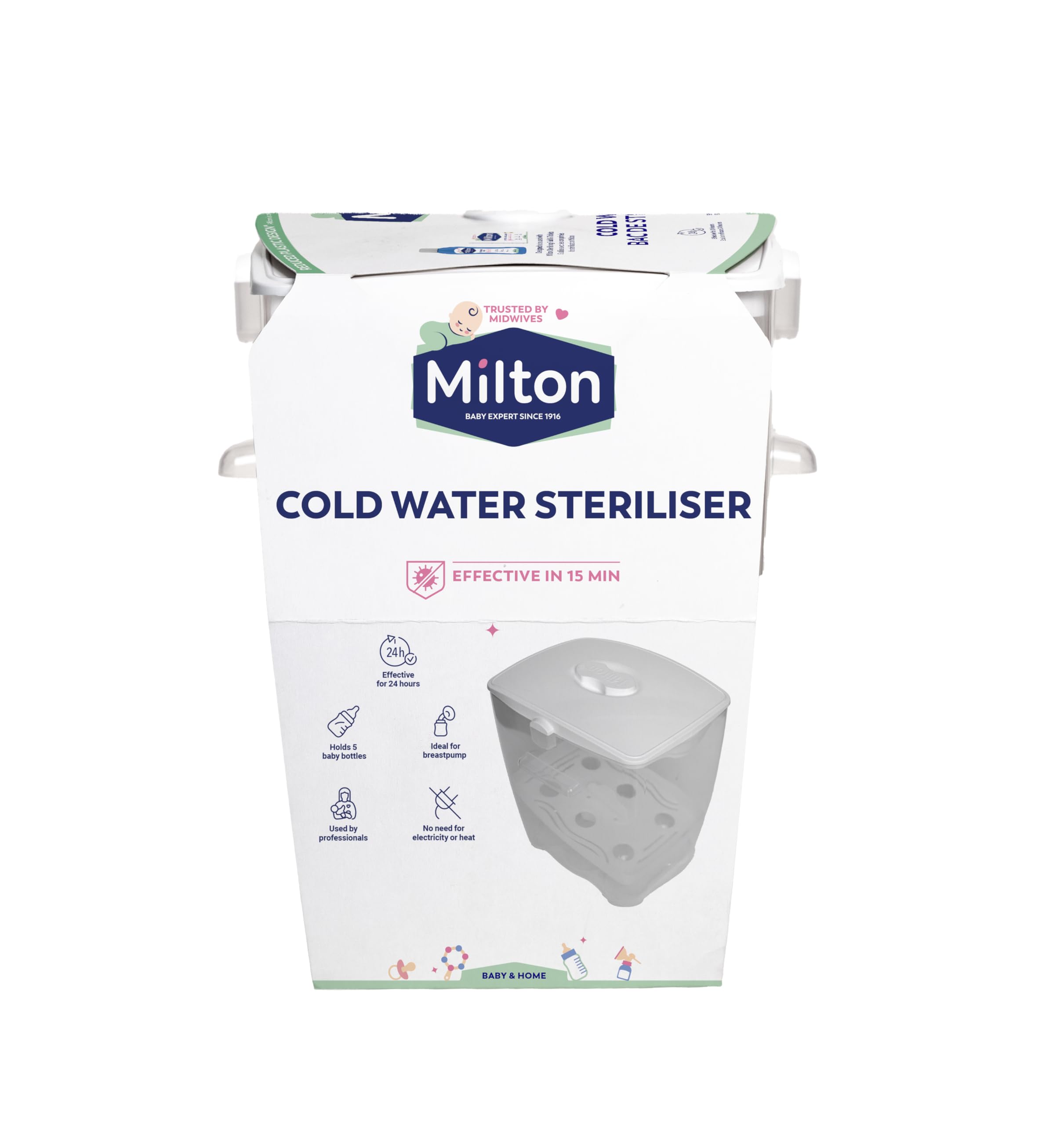Milton Cold Water Steriliser, Kills 99% of Germs, Sterilises in 15 Minutes | Kil