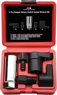 ITEQ 5 Pcs Automotive Oxygen Sensor Socket Wrench Remover tool and Thread Chaser Set