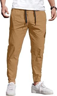 COOFANDY メンズ カジュアル ジョガーパンツ 伸縮性 ドローストリング チノカーゴパンツ ハイキング アウトドア トラックスウェットパンツ