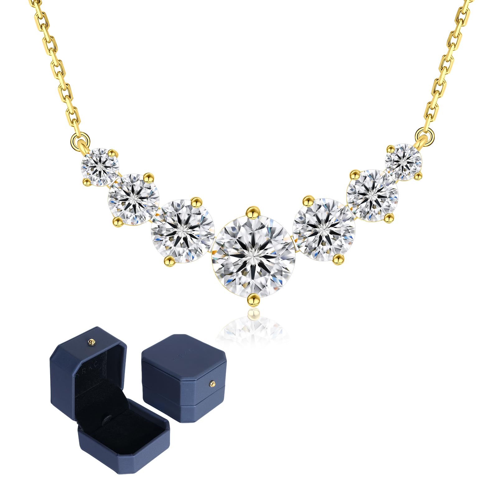 KRKC Moissanite Pendant for Women, Lab Created Diamond Necklace Anniversary Birt