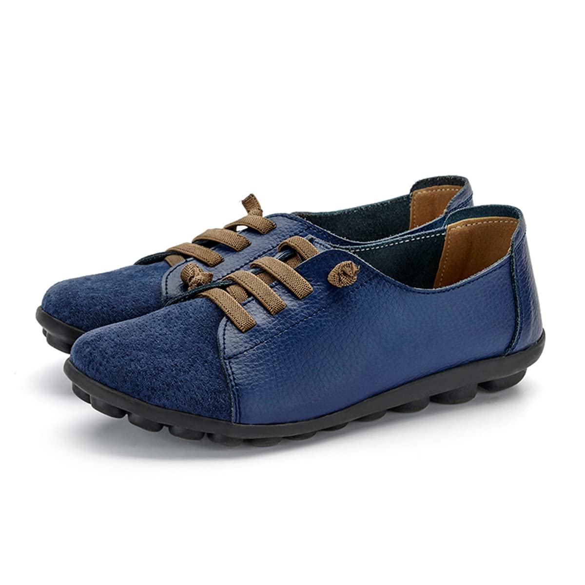 BININBOX Women's Casual Sneakers Synthetic Leather Comfortable Lightweight Flat 