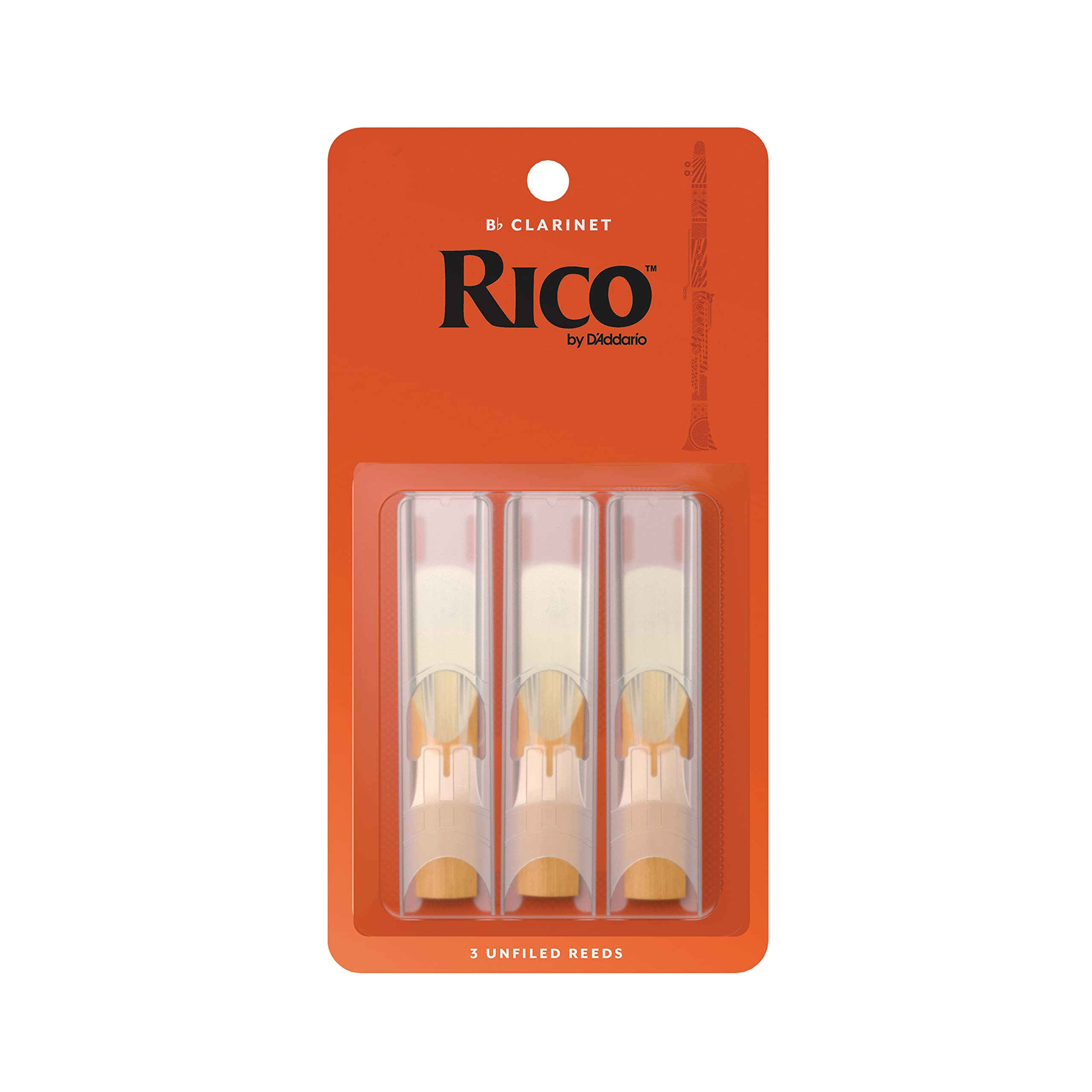 D’Addario Woodwinds - Rico Bb Clarinet Reeds - Reeds for Bb Clarinet - Crafted f