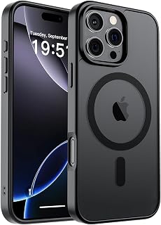 Compatible with iPhone 16 Pro Phone case Magnetic (Compatible with MagSafe) (Military Grade Anti Drop Protection) semi Transparent Matte Shockproof and Anti Fingerprint Phone case 2025