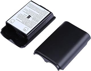 Trenro 2X Black Battery Pack Cover Shell Case Kit for Xbox 360 Wireless Controller (Black)