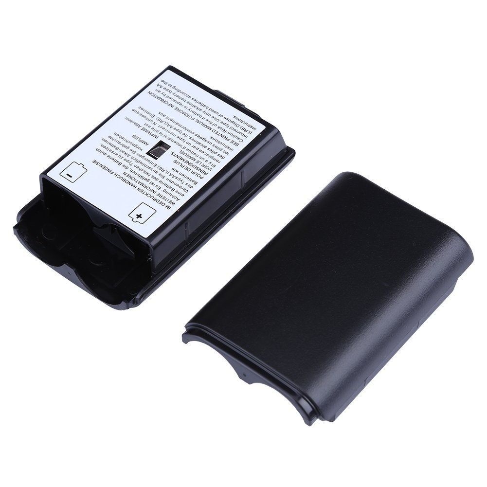Trenro 2X Black Battery Pack Cover Shell Case Kit for Xbox 360 Wireless Controll