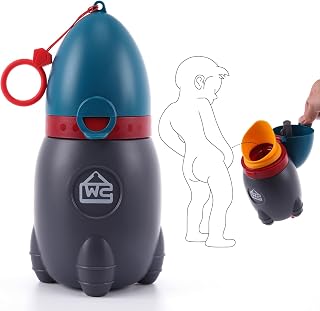 DIJIAMEIYA Portable Potty for Kids – Leak-Proof Rocket Travel Urinal for Boys &amp; Girls, Lightweight Road Trip Essential for Car, Camping, Potty Training, Easy-Clean Reusable Pot(Deep Blue)