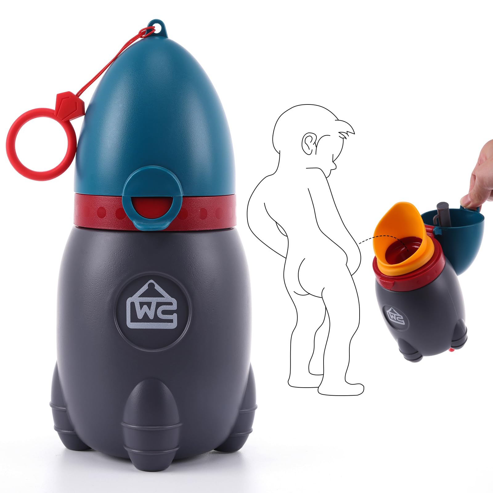 DIJIAMEIYA Portable Potty for Kids – Leak-Proof Rocket Travel Urinal for Boys &a