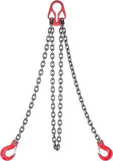VEVOR Chain Sling, 5/16 in x 10 ft Lifting Chains with 2 Leg Grab Hooks, Heavy Duty G80 Alloy Steel Lifting Sling, 7000LBS Capacity, Adjustable Engine Chain Hoist Lifts for Cargo Security Towing