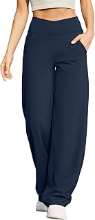 G4Free EverGoing Women's Wide Leg Pants Wide Leg Yoga Pants with Pockets Stretch Casual Pants