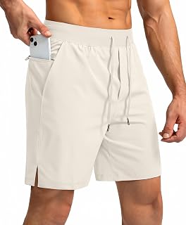 Soothfeel Men's Athletic Running Shorts with Zipper Pockets, 9"/7"/5