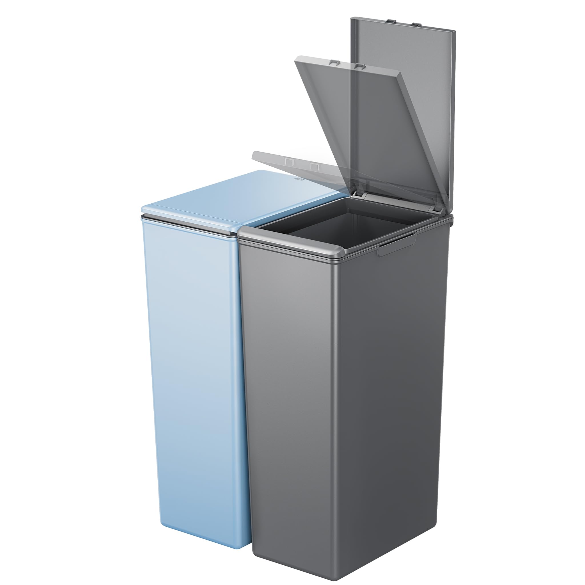 EKO Morandi Twin Pack (2 x 30L) Kitchen Bin with Touch-Top Lids, Plastic Double 