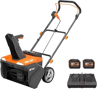 WORX Cordless Snow Blower,40V 20" Snow Thrower, WG461 | Brushless Motor; 20" Clearing Width; 10" Intake Depth; Throws 35 ft, 2*20V 6.0 Ah Batteries &Charger; PowerShare