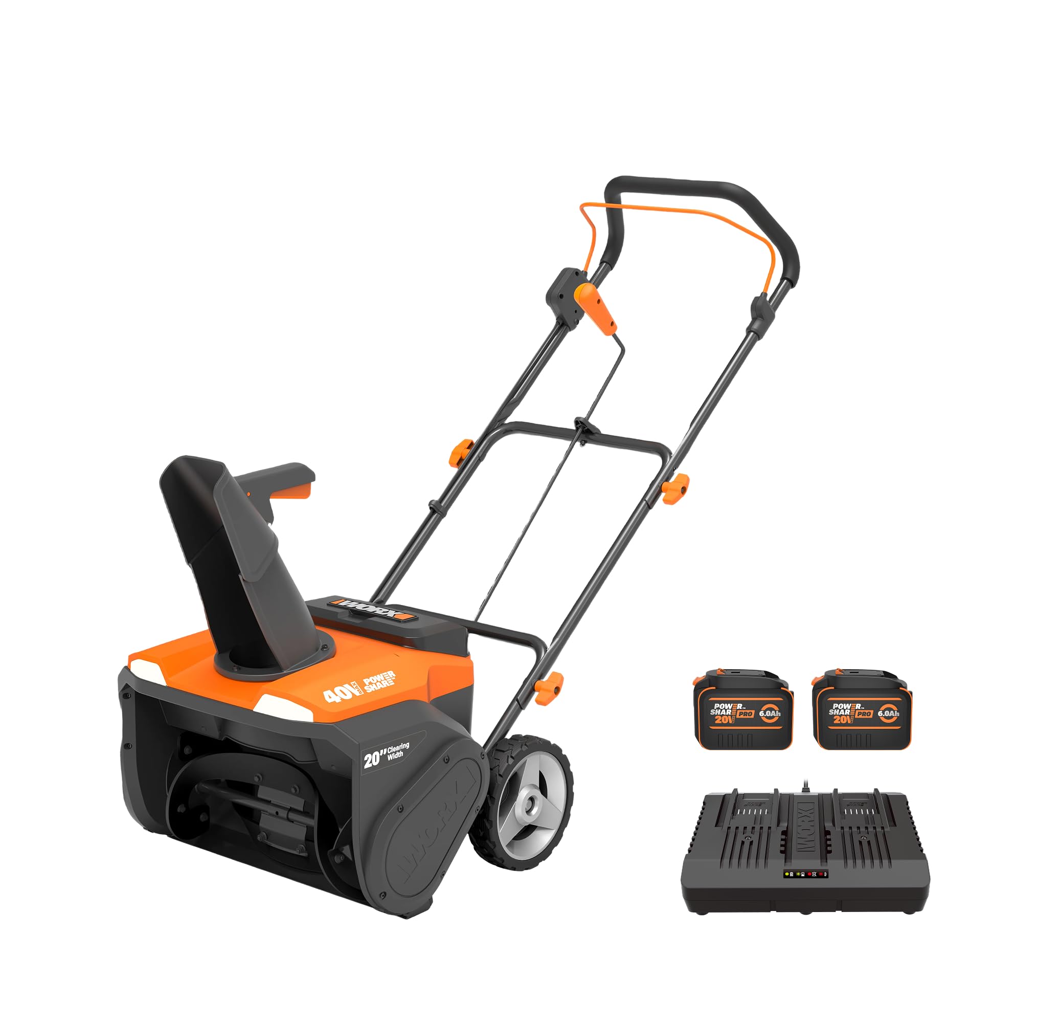 WORX Cordless Snow Blower,40V 20" Snow Thrower, WG461 | Brushless Motor; 20" Cle