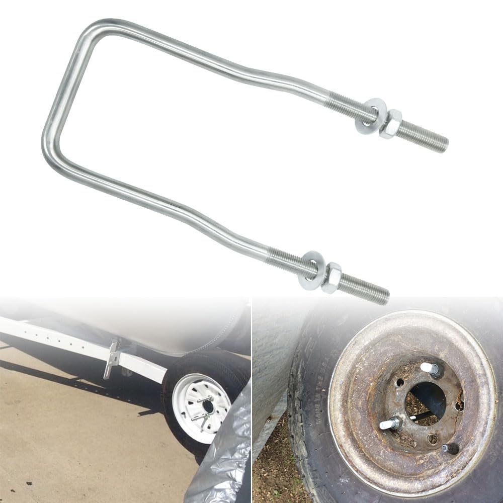 lifgarfe Trailer Spare Tire Mount Bracket U-Bolt Tire Carrier Holder Fit for Sid