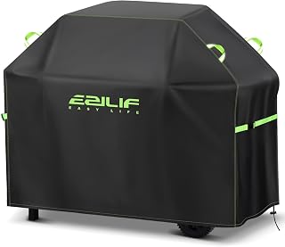 Ezilif Barbecue Covers, 165x70x125cm BBQ Covers Waterproof 420D Oxford | Heavy Duty Large with Windproof Buckle & Reflective Handle, UV Tear-Resistant Gas BBQ Cover for Weber, Char Broil, Nexgrill
