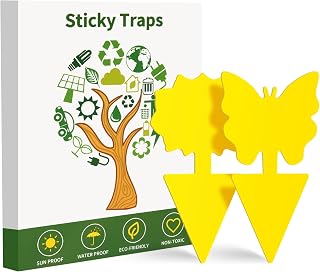 Fruit Fly Traps, 100 Pack Yellow Sticky Traps, Fungus Gnat Traps, Plant Fly Stickers for Indoor and Outdoor Use Protect The Plant