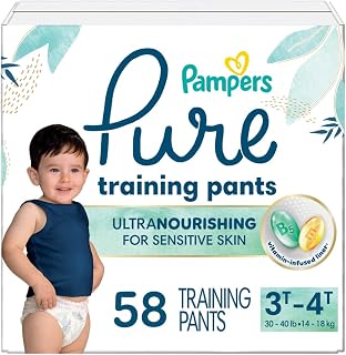 Pampers Pure Protection Training Underwear, Unisex, Size 3T4T, 58 Count, Premium, Hypoallergenic, Soft, Absorbent