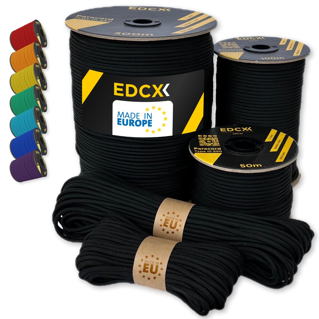 4mm Paracord 35+ Solid Colors (10m, 15m, 30m, 164ft, 100m, 300m) | Ideal for Cam