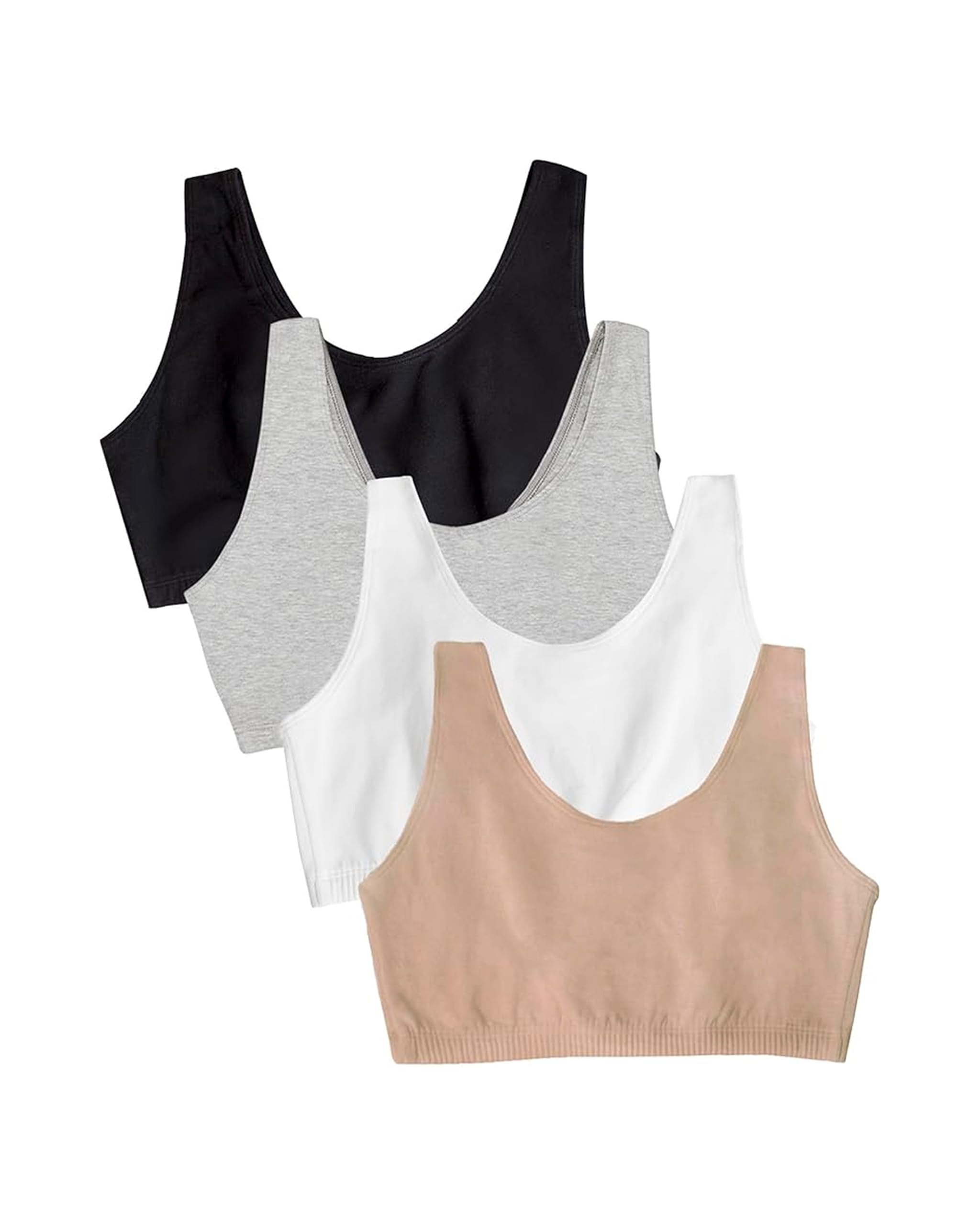 Fruit of the Loom Women's Wireless Cotton Sports Bra, Multipack