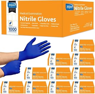 Inspire Nitrile Exam Gloves | THE ORIGINAL Quality Stretch Nitrile | Cobalt Blue | 4.5 Disposable Gloves Latex Free Medical
