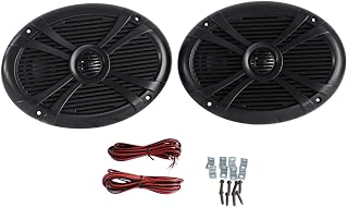 Rockville RMSTS69B 6" x 9" Black Waterproof Marine Boat Speakers, Pair | 1000W Peak/250W RMS, CEA Compliant, Swivel Tweeter, UV Treated, Stainless Steel Terminals, Includes Speaker Wire & Hardware