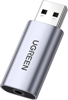 UGREEN USB to Audio Jack USB External Sound Card 3.5mm Audio Adapter | 2 in 1 USB A to Aux TRRS Headphone Adapter Mics Stereo Jack Aluminum Compatible with PS5 PC Windows Mac Linux Laptop Desktop