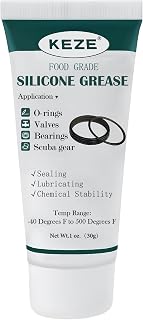 KEZE Waterproof Food Grade Silicone Lubricant Plumbers Grease for Valve Sealant Faucet O Rings 1 oz 1-Pack