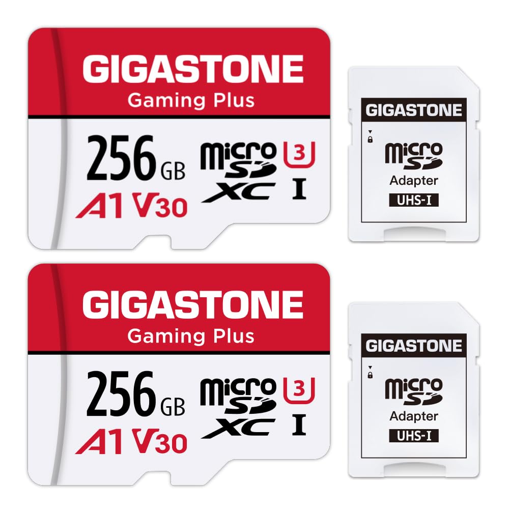 【for Switch 1 Only】 GIGASTONE 256GB Micro SD Card 2-Pack, Gaming Plus, Nintendo-