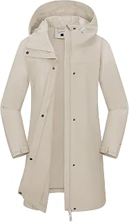 33,000ft Women's Waterproof Rain Jackets Long Rain Coats with Hood