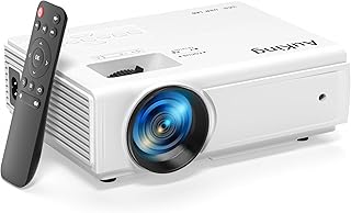 AuKing Projector, 2024 Upgraded Mini Projector, Full HD 1080P Home Theater Video Projector, Compatible with HDMI/USB/AV/Smartphone/TV Box/Laptop