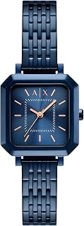 Armani Exchange A|X Women's Watch, Square Three-Hand Stainless Steel Watch for Women