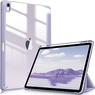 Fintie iPad Air 13インチ(M4/M3/M2)用ケース 2026/2025/2024 透明バックカバー(ライラックパープル)