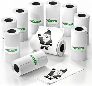 BPS/BPA Free Thermal Holographic Paper Rolls – 10Pack 360 Total Make, Refill Inkless Printer Paper for AI Voice-Powered Sticker Maker, Mess-Free