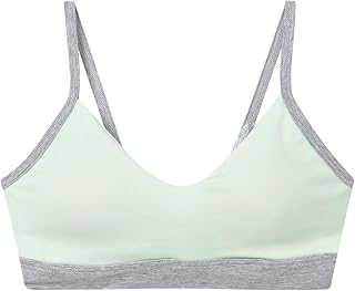 une nana cool LB1073 Wireless Bra, Cotton Blend, Natural Silhouette, Color Blocking, Wireless Bra