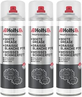 Holts White Lithium Grease Spray - Heavy Duty for Moving Parts, High Performance With PTFE for Ultra-High Cling, Reduce Friction & Prevent Wear, Professional Spray, 500ml